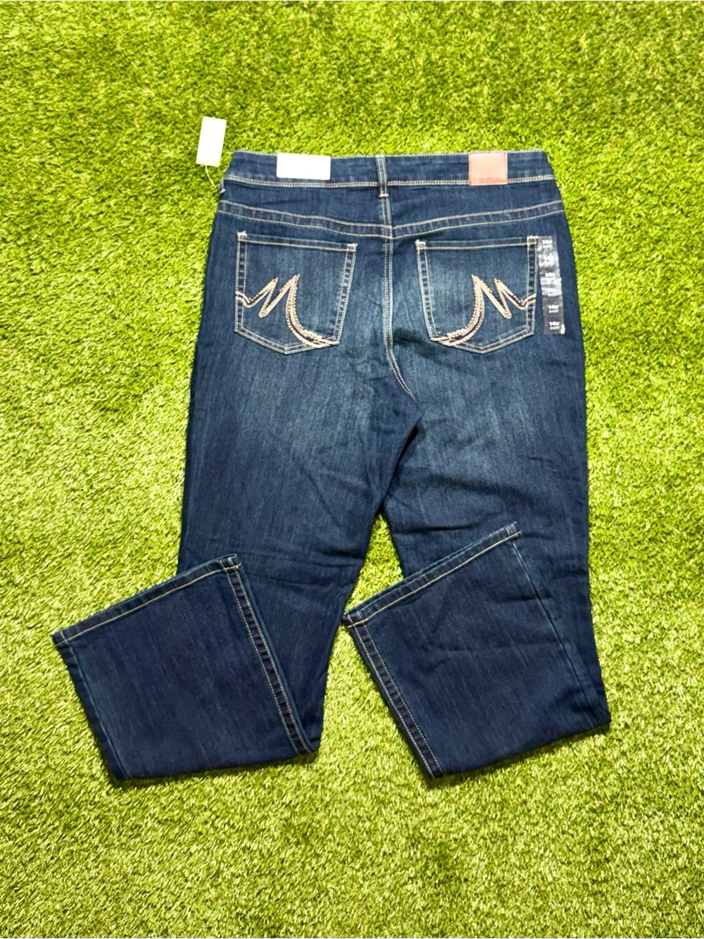 maurices Denim Flex Bootcut Jeans Mid Rise Stretch Women’s 14W Navy Blue - Picture 9 of 14